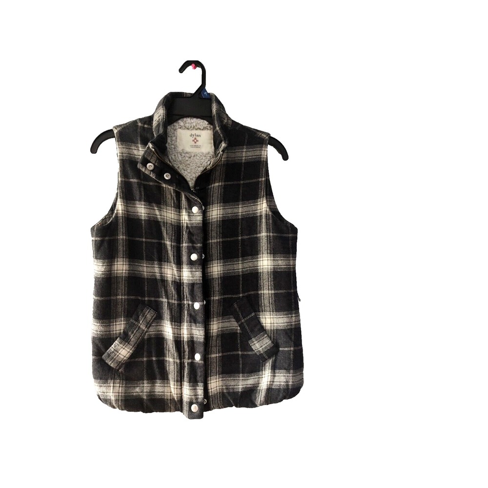 Dylan Melange Los Angeles Flannel & Frosty Tipped Classic Womens Vest Gray Sz S